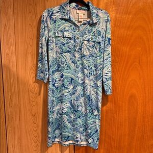 Stella Parker Blue and Green Floral UV Dress